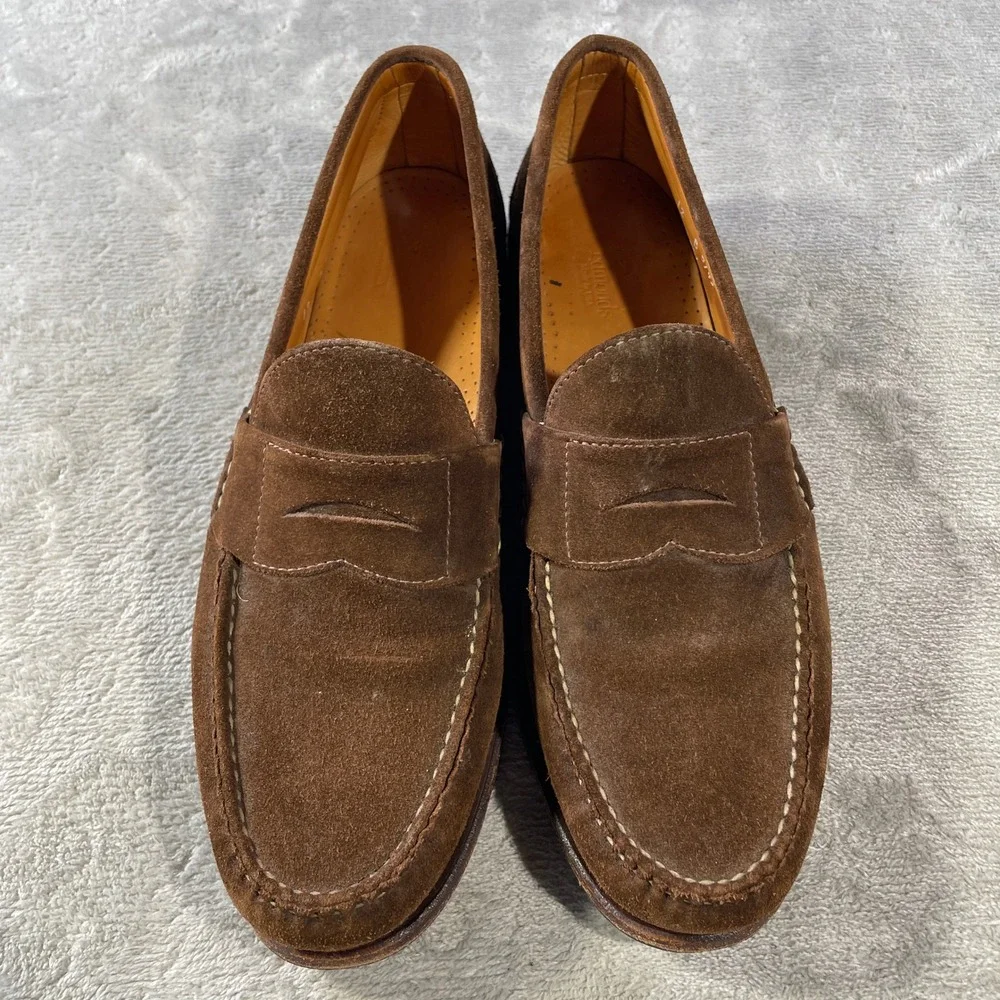 Men's Brown Suede Penny Loafers 12B
